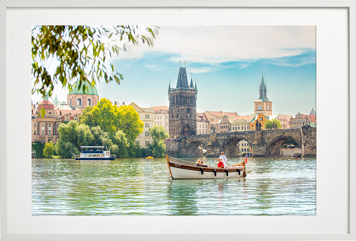 Charles Bridge - white frame